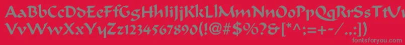 フォントCalligrapherc – 赤い背景に灰色の文字