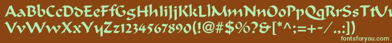 Calligrapherc Font – Green Fonts on Brown Background