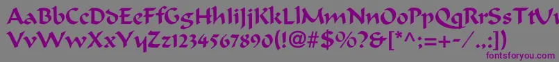 Calligrapherc Font – Purple Fonts on Gray Background