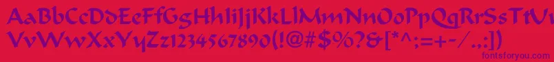 Calligrapherc Font – Purple Fonts on Red Background