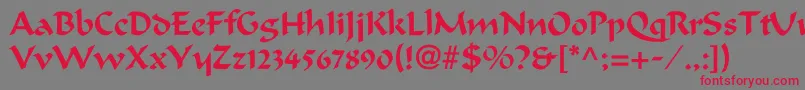 Calligrapherc Font – Red Fonts on Gray Background