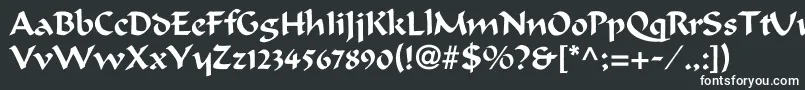Calligrapherc-fontti – valkoiset fontit mustalla taustalla