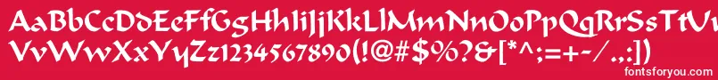 Calligrapherc Font – White Fonts on Red Background