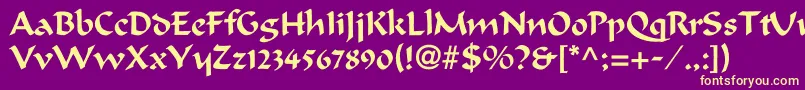 Calligrapherc Font – Yellow Fonts on Purple Background