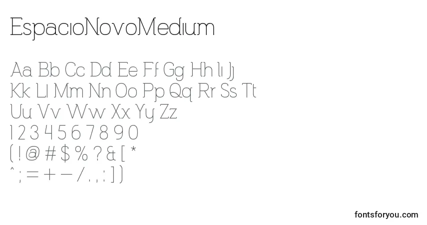 Schriftart EspacioNovoMedium – Alphabet, Zahlen, spezielle Symbole