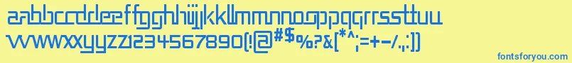 Repucn Font – Blue Fonts on Yellow Background