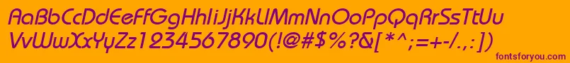 BordeauxmediumItalic Font – Purple Fonts on Orange Background