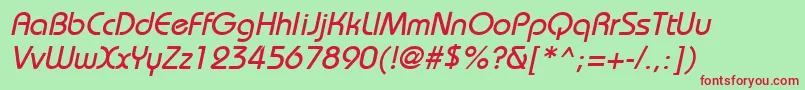 BordeauxmediumItalic Font – Red Fonts on Green Background
