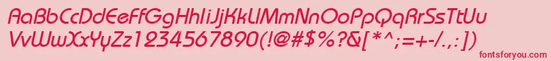 BordeauxmediumItalic Font – Red Fonts on Pink Background