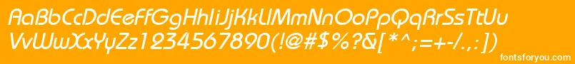 Шрифт BordeauxmediumItalic – белые шрифты на оранжевом фоне