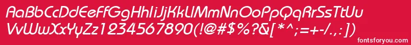 BordeauxmediumItalic Font – White Fonts on Red Background