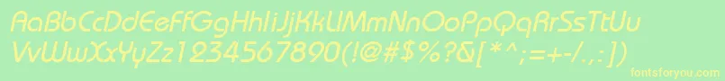 BordeauxmediumItalic Font – Yellow Fonts on Green Background