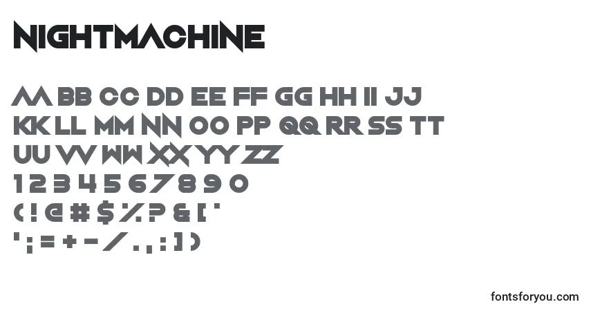 NightMachine Font – alphabet, numbers, special characters