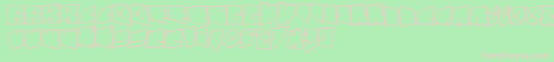 Andregestauchtbold-Schriftart – Rosa Schriften auf grünem Hintergrund