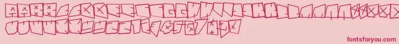 フォントAndregestauchtbold – ピンクの背景に赤い文字