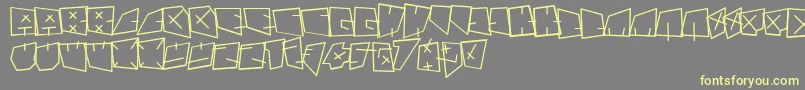 Andregestauchtbold-Schriftart – Gelbe Schriften auf grauem Hintergrund