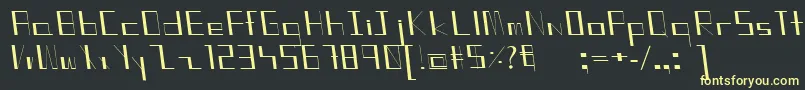 DiagoOoo1Webfont-fontti – keltaiset fontit mustalla taustalla