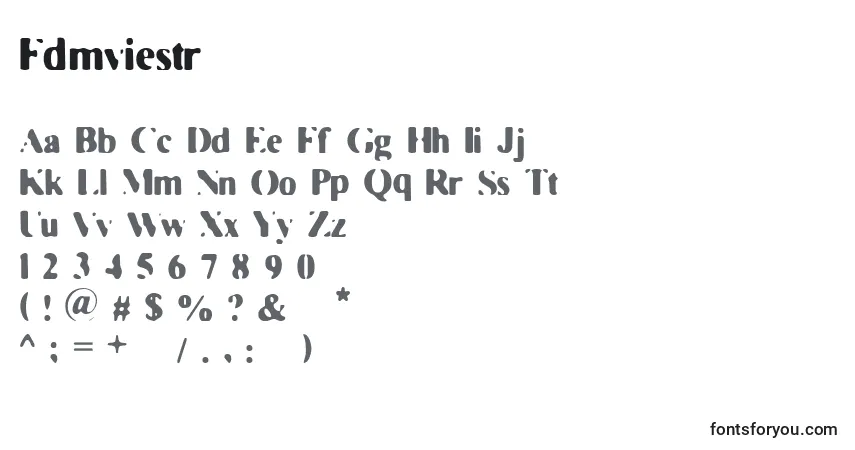 A fonte Fdmviestr – alfabeto, números, caracteres especiais