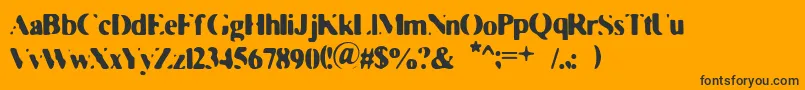 Fdmviestr Font – Black Fonts on Orange Background