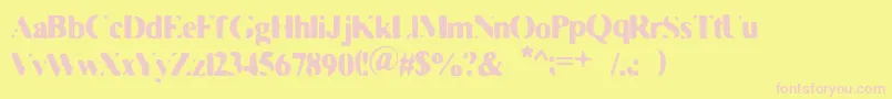 Fdmviestr Font – Pink Fonts on Yellow Background