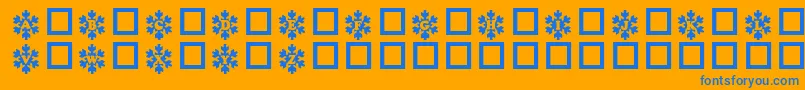 Snowycaps-Schriftart – Blaue Schriften auf orangefarbenem Hintergrund