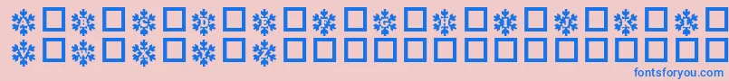 フォントSnowycaps – ピンクの背景に青い文字