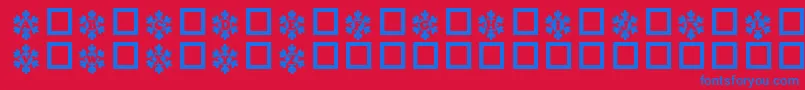 Snowycaps Font – Blue Fonts on Red Background