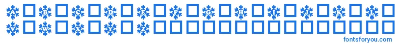 フォントSnowycaps – 白い背景に青い文字