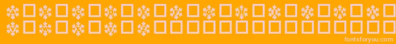 Snowycaps-Schriftart – Rosa Schriften auf orangefarbenem Hintergrund