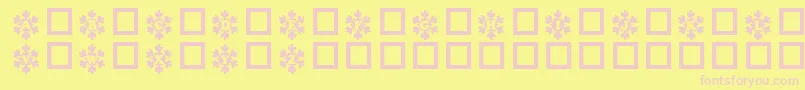 Snowycaps-Schriftart – Rosa Schriften auf gelbem Hintergrund