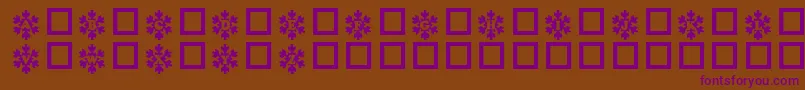 Snowycaps-Schriftart – Violette Schriften auf braunem Hintergrund