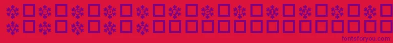 Snowycaps Font – Purple Fonts on Red Background