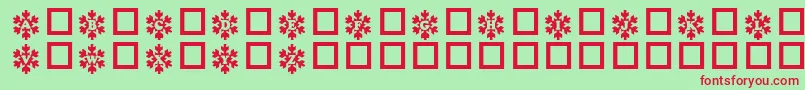 Snowycaps Font – Red Fonts on Green Background