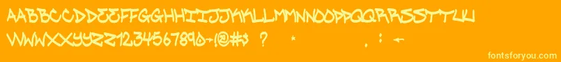 MrSkae Font – Yellow Fonts on Orange Background