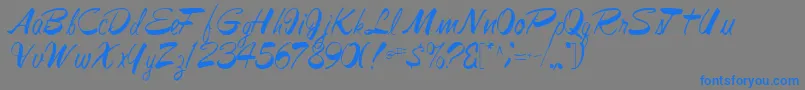 フォントJesabellfont72Regular – 灰色の背景に青い文字