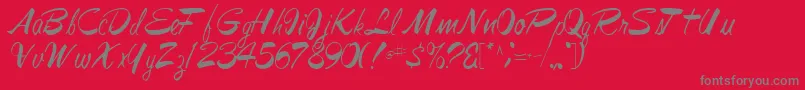 Jesabellfont72Regular-Schriftart – Graue Schriften auf rotem Hintergrund