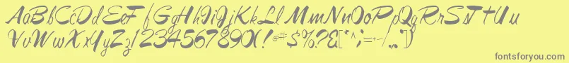 Jesabellfont72Regular Font – Gray Fonts on Yellow Background
