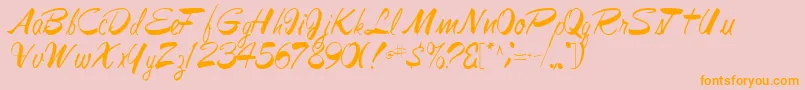 Jesabellfont72Regular Font – Orange Fonts on Pink Background