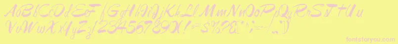 Czcionka Jesabellfont72Regular – różowe czcionki na żółtym tle