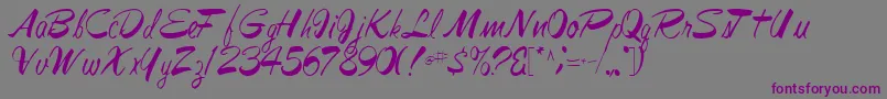 Jesabellfont72Regular Font – Purple Fonts on Gray Background