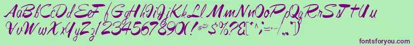 Jesabellfont72Regular Font – Purple Fonts on Green Background