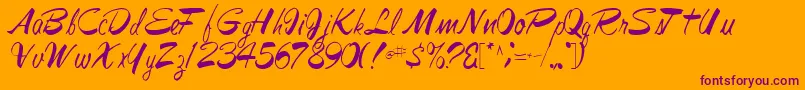 Jesabellfont72Regular-Schriftart – Violette Schriften auf orangefarbenem Hintergrund