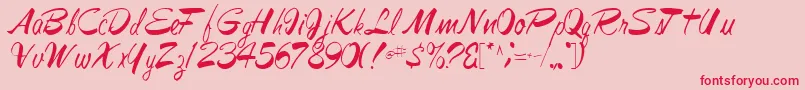 Jesabellfont72Regular Font – Red Fonts on Pink Background