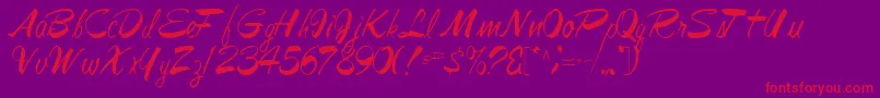 Jesabellfont72Regular Font – Red Fonts on Purple Background