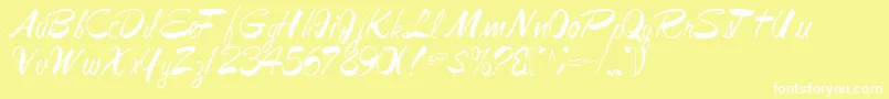 Jesabellfont72Regular Font – White Fonts on Yellow Background