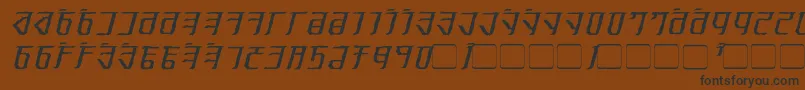 フォントExoditeDistressedItalic – 黒い文字が茶色の背景にあります