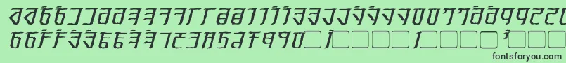 ExoditeDistressedItalic-fontti – mustat fontit vihreällä taustalla