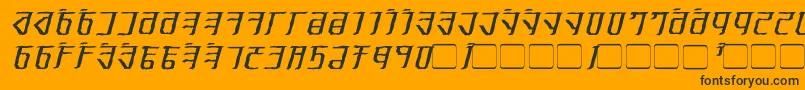 ExoditeDistressedItalic-Schriftart – Schwarze Schriften auf orangefarbenem Hintergrund