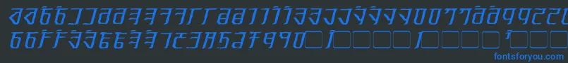ExoditeDistressedItalic-fontti – siniset fontit mustalla taustalla