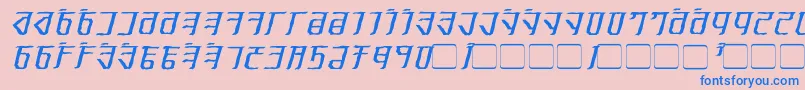 ExoditeDistressedItalic-fontti – siniset fontit vaaleanpunaisella taustalla